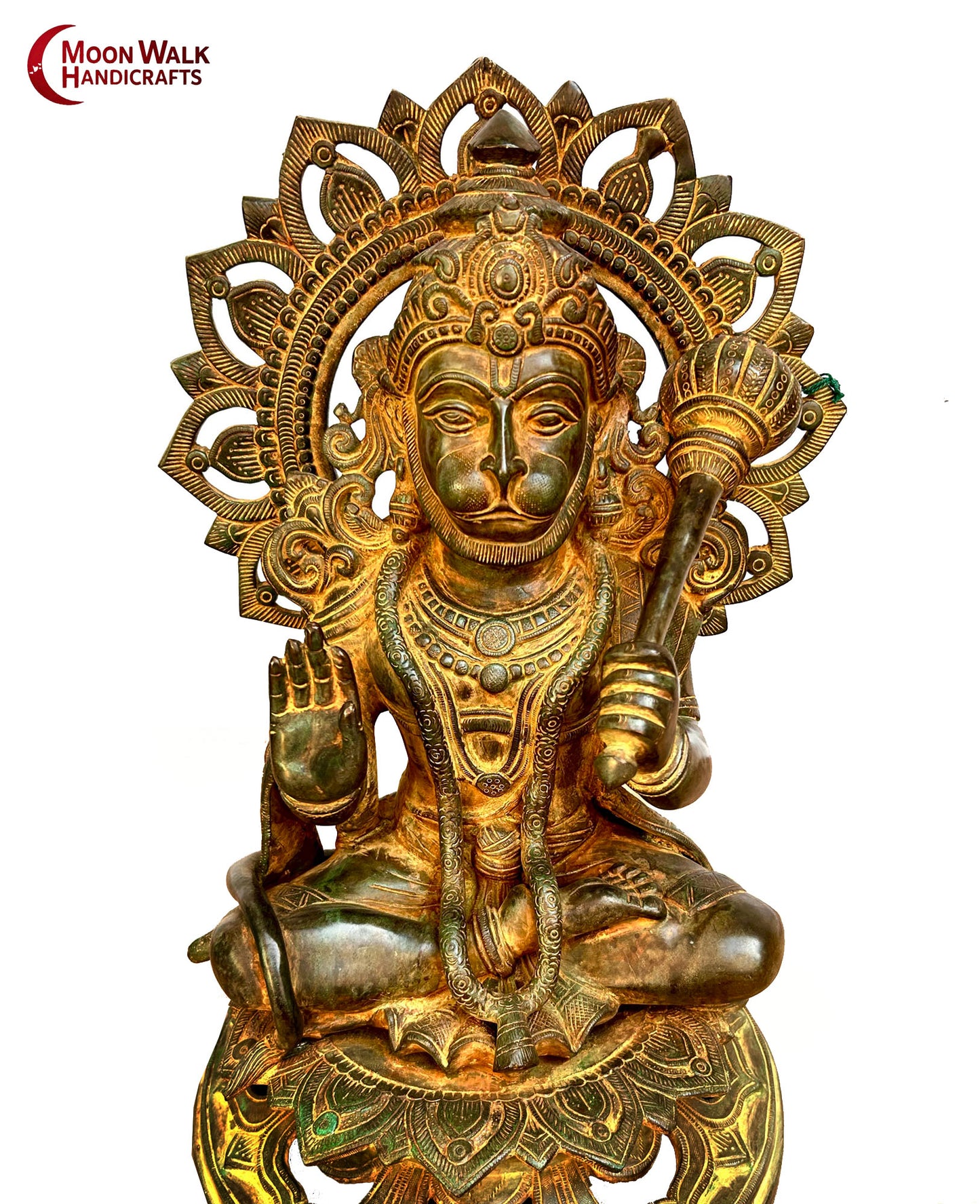 Divine Blessings: Bronze Lord Hanuman Sitting Statue CODE ROH178