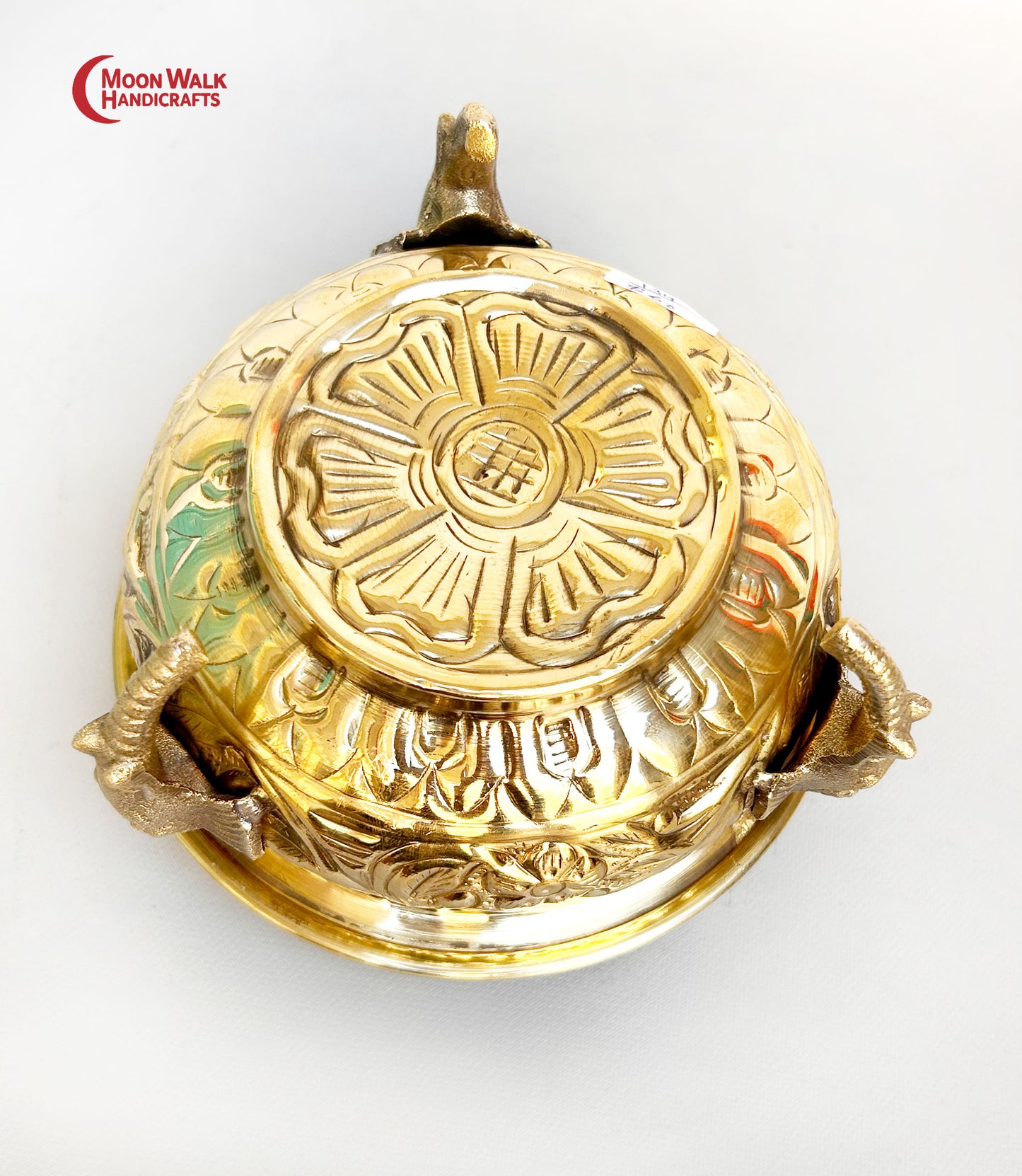 Antike Urli-Schale aus Messing mit Elefanten-Design, indisches Wohndekor, handgemachte Pooja-Schale aus Messing, Festivalgeschenk, traditionelle schwimmende Blumenschale