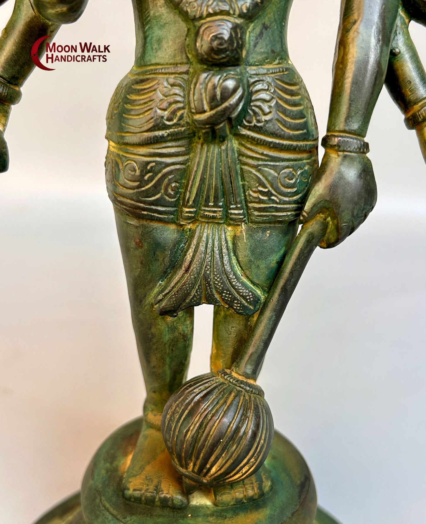Exquisite Panchmukhi Hanuman-Figur aus antikem Messing – Hindu-Dekor, Code: ROH169