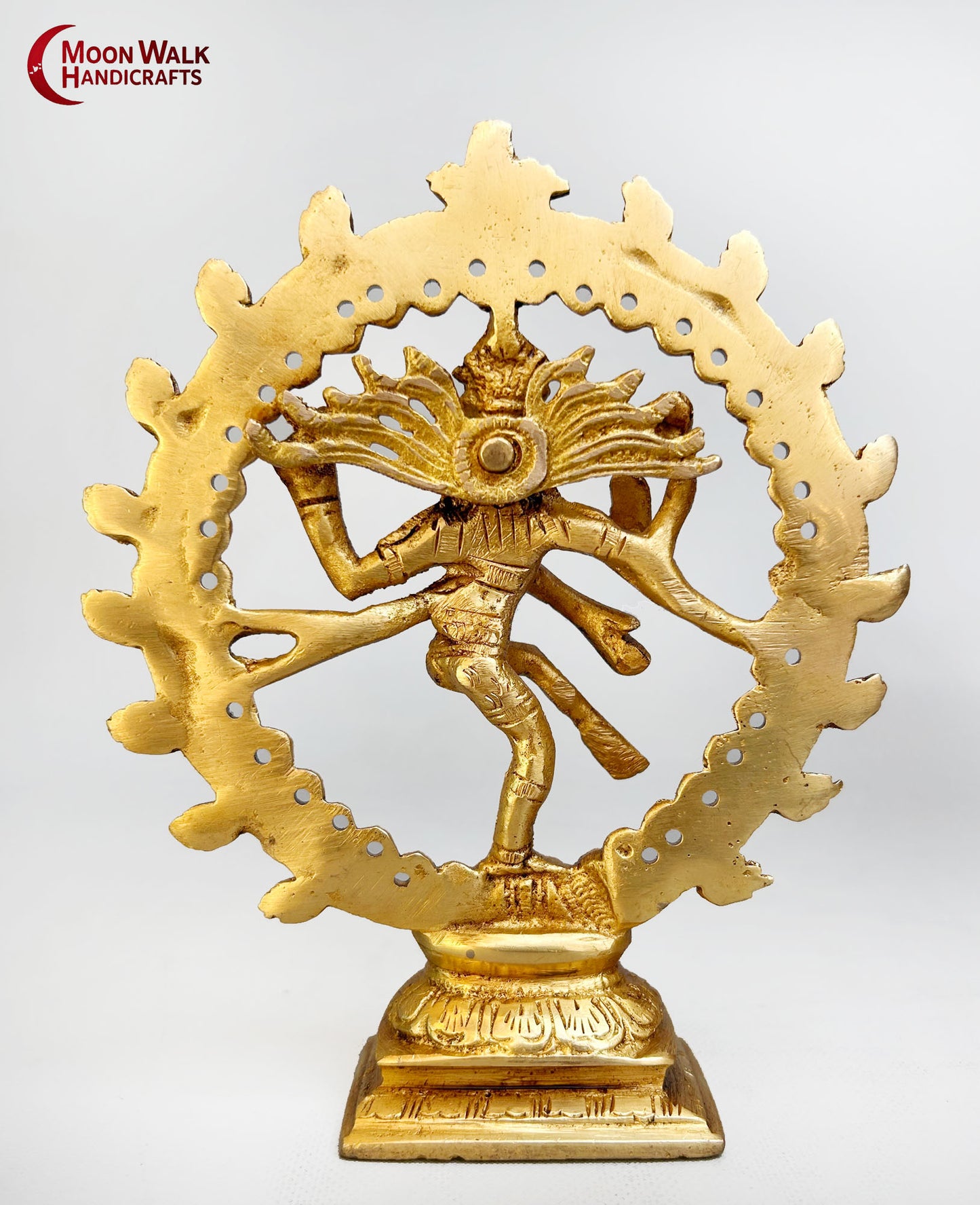 Handgefertigtes Nataraja-Idol aus Messing – 7 Zoll große tanzende Shiva-Statue zur Dekoration von Zuhause und Tempel