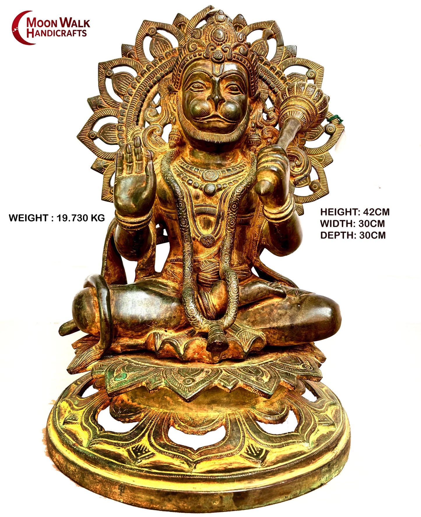 Divine Blessings: Bronze Lord Hanuman Sitting Statue CODE ROH178