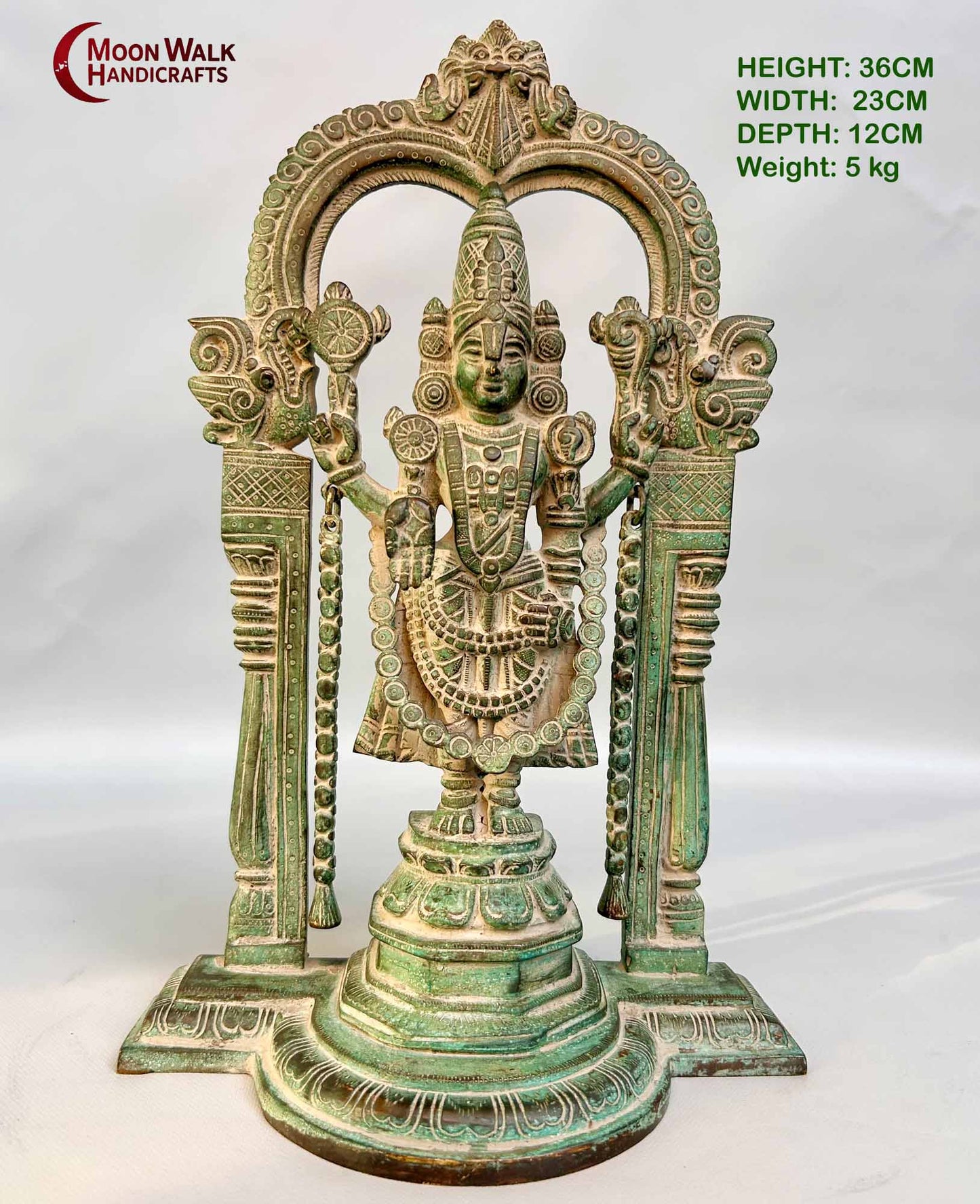 Exquisite Brass Tirupati Balaji Venkateshwara Statue I Old Antique Statues I Big Power in Universe I Anniversary Gift I Retirement, ROH168