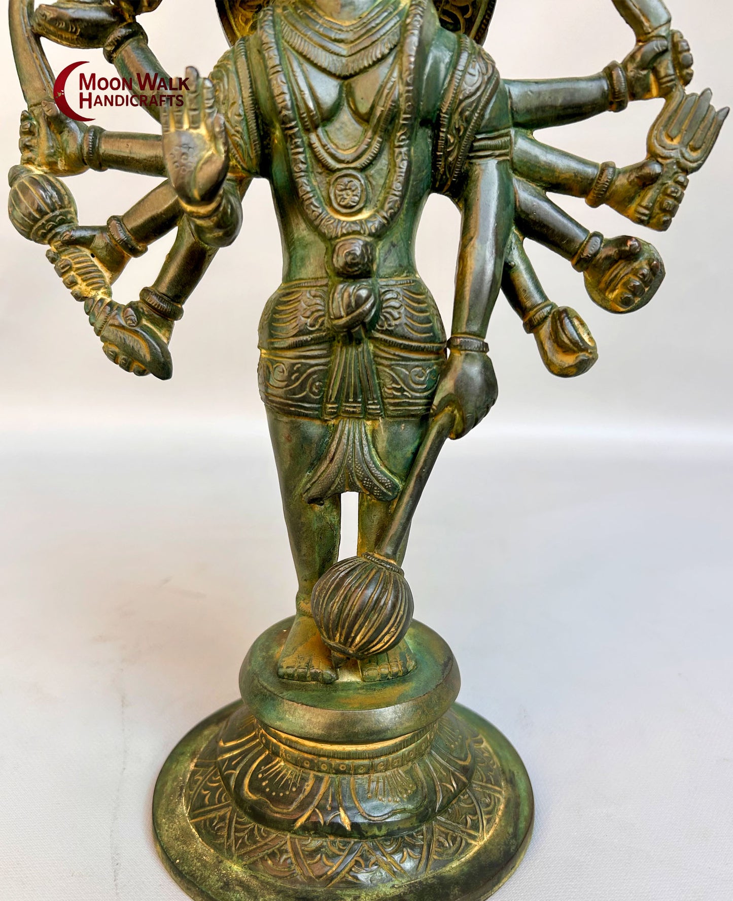 Exquisite Panchmukhi Hanuman-Figur aus antikem Messing – Hindu-Dekor, Code: ROH169