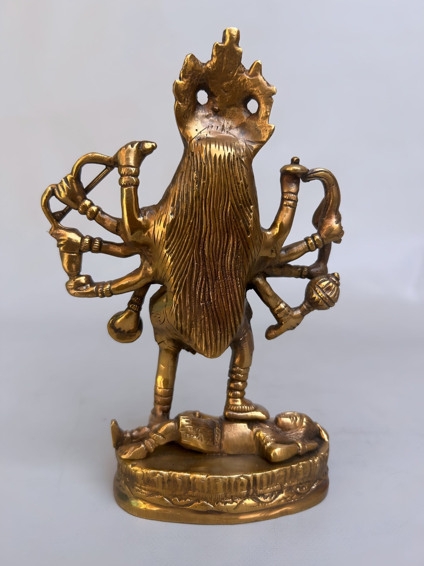 Exquisite Kali-Maa-Statue aus Messing – handgefertigte Hindu-Göttin-Statue für Zuhause und Puja – 20 cm hoch, göttliche Energie und Stärke