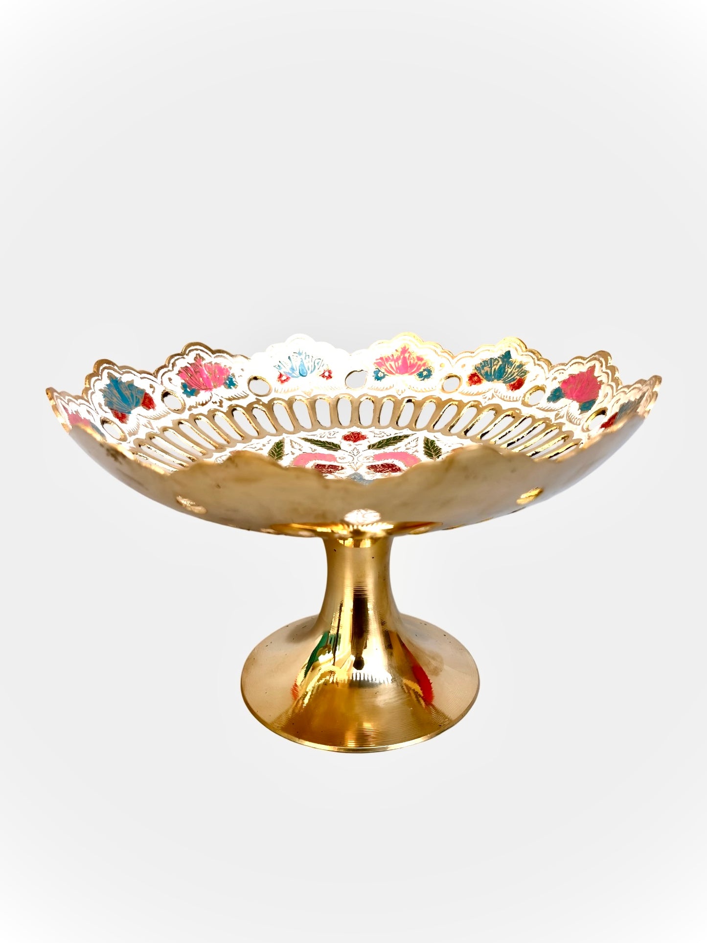 Elegante florale dekorative Schale aus Messing