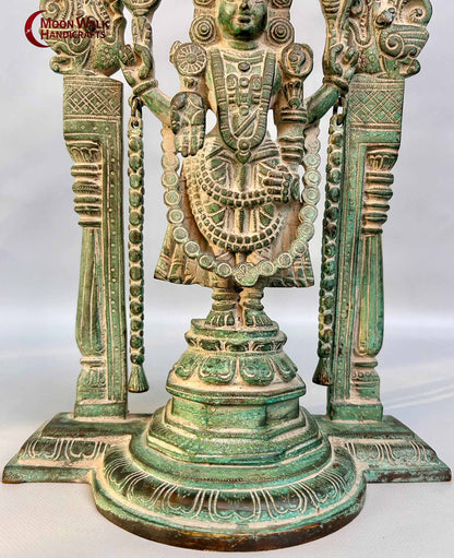 Exquisite Brass Tirupati Balaji Venkateshwara Statue I Old Antique Statues I Big Power in Universe I Anniversary Gift I Retirement, ROH168