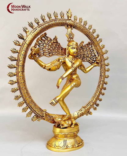 Gold Nataraj - Lord Shiva as the Cosmic Dancer Sculpture, code:ROH170